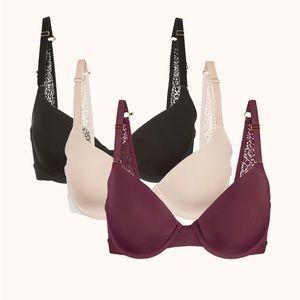 Lively brand underwire t shirt bra trio 34DD like new